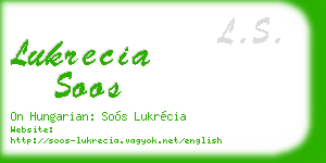 lukrecia soos business card