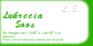 lukrecia soos business card